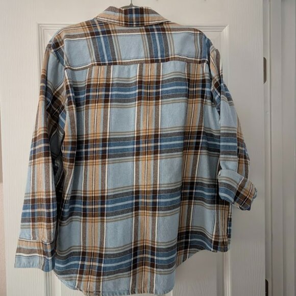 2 Old Navy Women's Flannel Boyfriend Button-Down Shirt Sz L - Picture 7 of 7